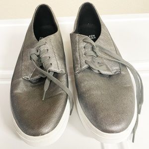 Eileen Fisher Silver Prop Metallic Leather Sneaker